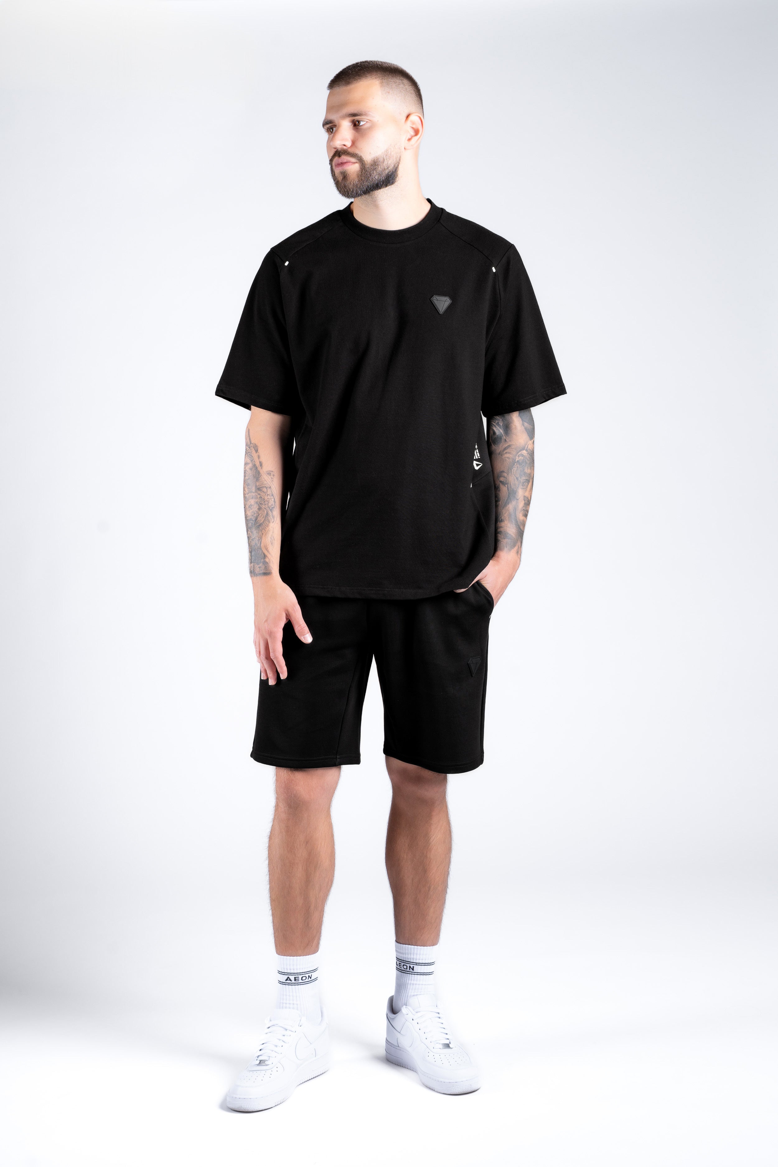 TECHPRO MUŠKI SHORT KOMPLET - BLACK (2-DJLENI)