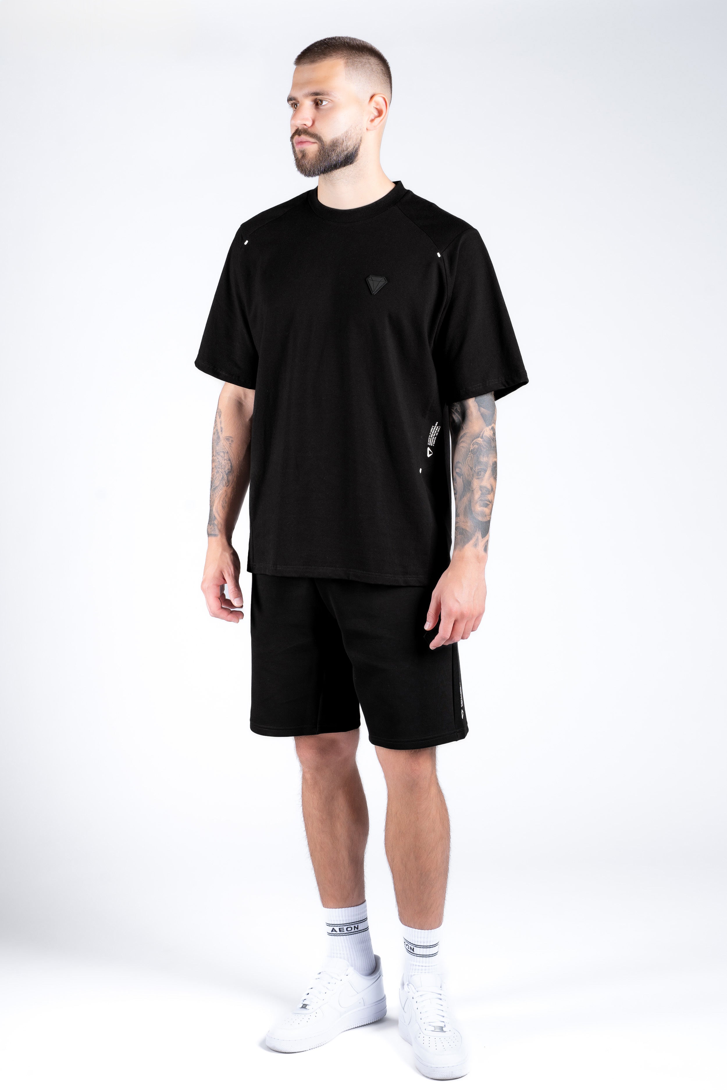 TECHPRO MUŠKI SHORT KOMPLET - BLACK (2-DJLENI)