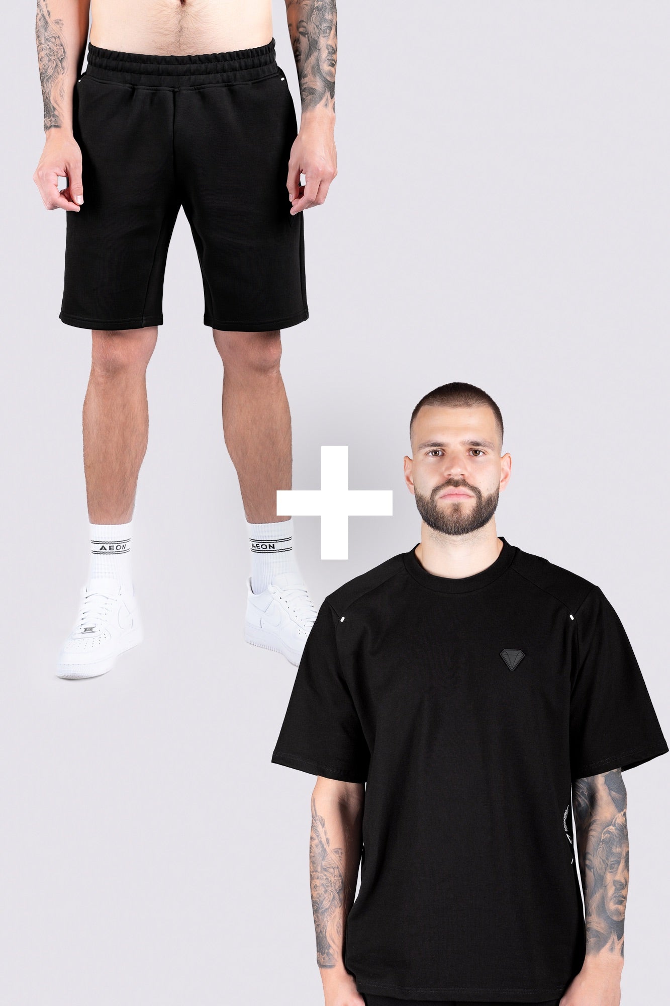 TECHPRO MUŠKI SHORT KOMPLET - BLACK (2-DJLENI)