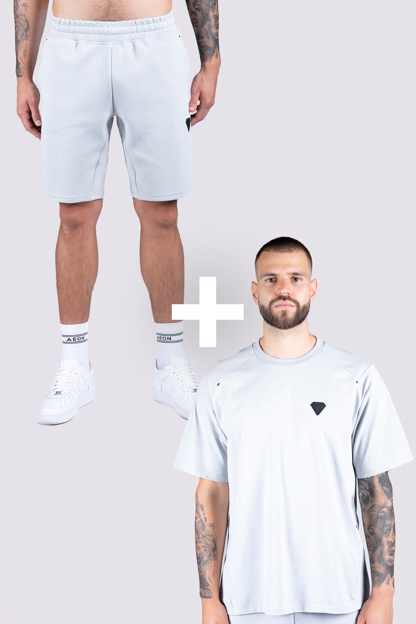 TECHPRO MUŠKI SHORT KOMPLET - WOLF GREY (2-DJELNI)