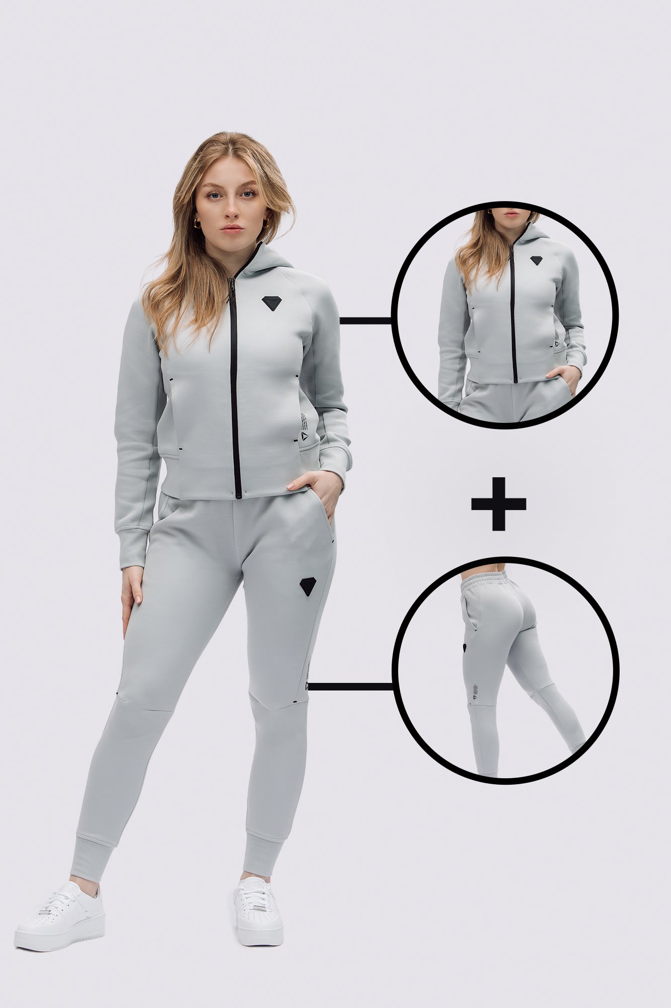 TECHPRO WOMENS TRACKSUIT BUNDLE - WOLF GREY (2 - PIECE) - Aeon Athletics